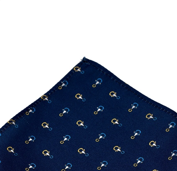 Fazzoletto da Taschino Blu Scuro con Staffe