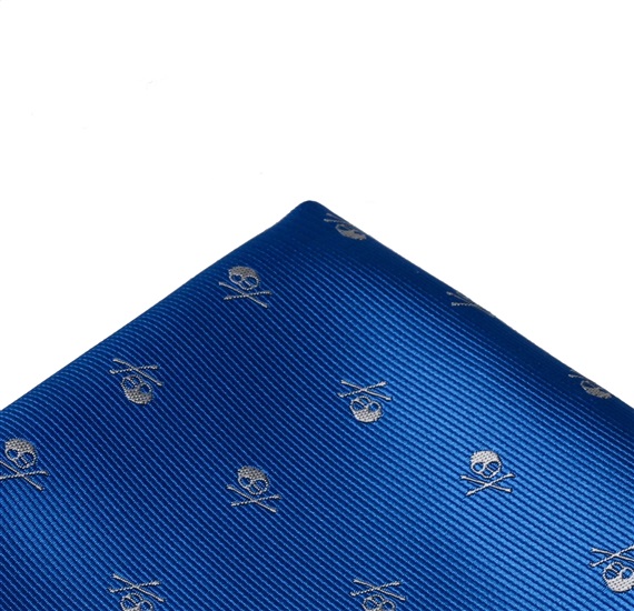 Fazzoletto da Taschino Blu con Teschi