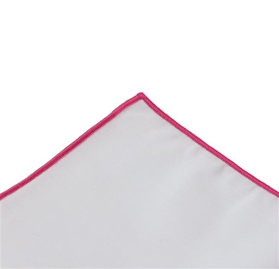 Fazzoletto da Taschino Bianco e Rosa Fragola