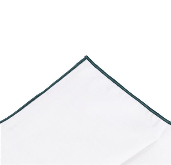Fazzoletto da Taschino Bianco e Verde Scuro