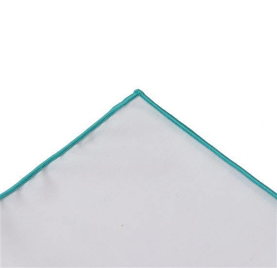 Fazzoletto da Taschino Bianco e Verde Turchese