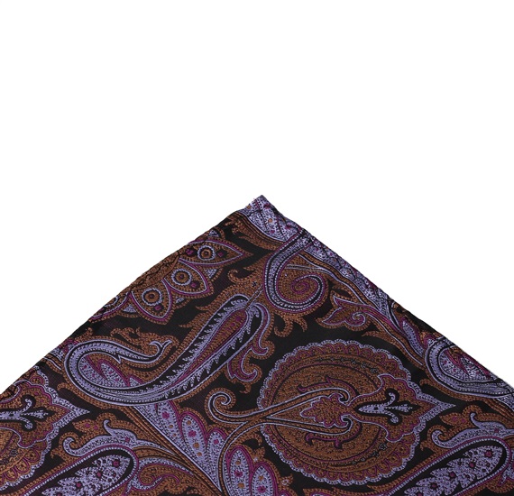 Fazzoletto da Taschino in Cashmere Viola e Marrone