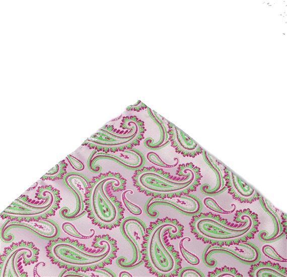 Fazzoletto da Taschino in Cashmere Verde e Magenta