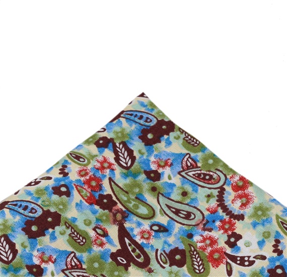 Fazzoletto da Taschino Floreale Paisley Verde