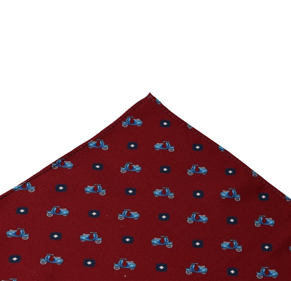 Fazzoletto da Taschino Bordeaux con Vespe