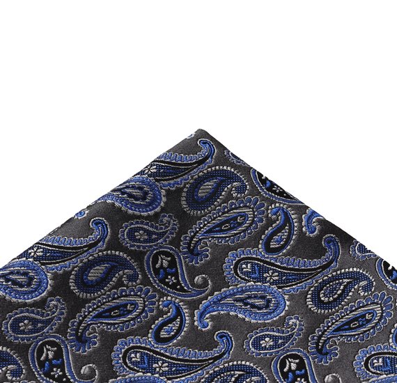 Fazzoletto da Taschino Paisley Grigio