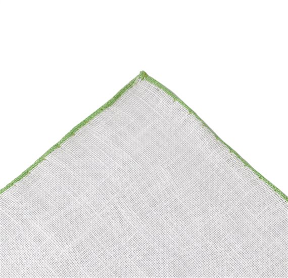 Fazzoletto da Taschino in Lino Bianco e Verde