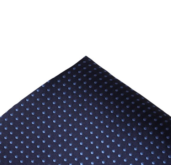 Fazzoletto da taschino in seta blu scuro a pois