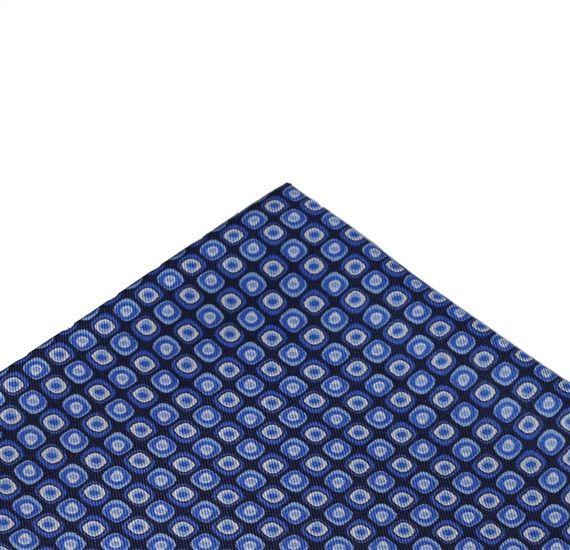 Fazzoletto da taschino in seta con disegno blu