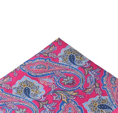 Fazzoletto da Taschino in Seta Fucsia con Cashmere