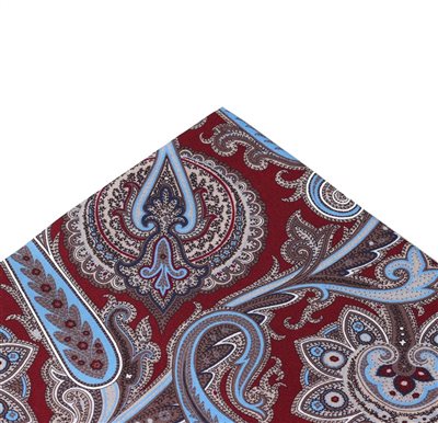 Fazzoletto Taschino in Seta Bordeaux con Cashmere