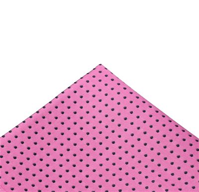 Fazzoletto da Taschino in Seta Rosa con Pois Neri
