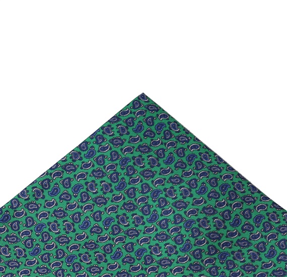 Fazzoletto da Taschino in Seta Verde con Cashmere