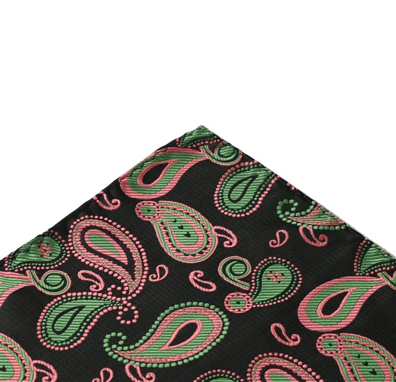 Fazzoletto da Taschino Verde in Cashmere Rosa