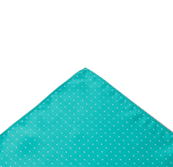 Fazzoletto Taschino Verde Turchese a Pois