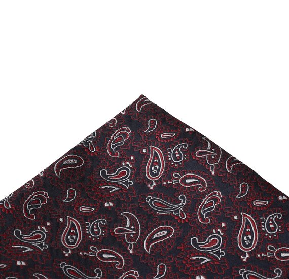 Fazzoletto da taschino blu scuro Paisley