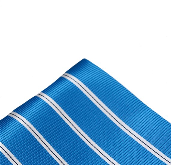 Fazzoletto da Taschino Blu a Righe Bianche