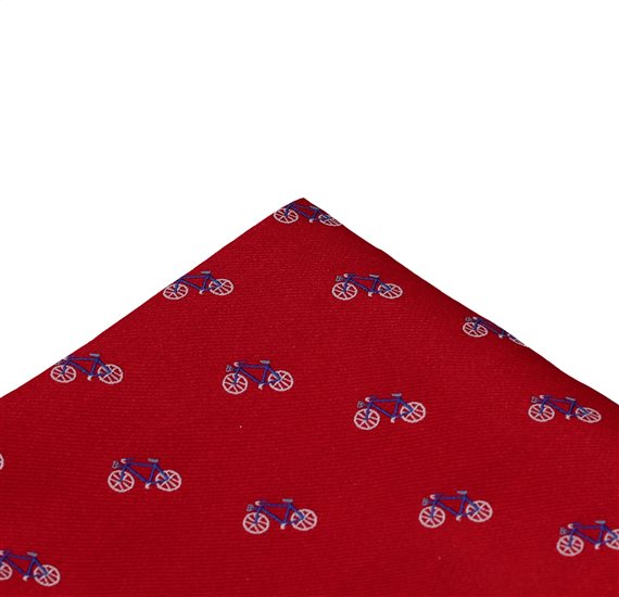 Fazzoletto da Taschino Rosso con Biciclette