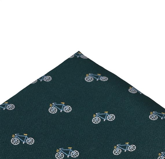 Fazzoletto da Taschino Verde con Biciclette