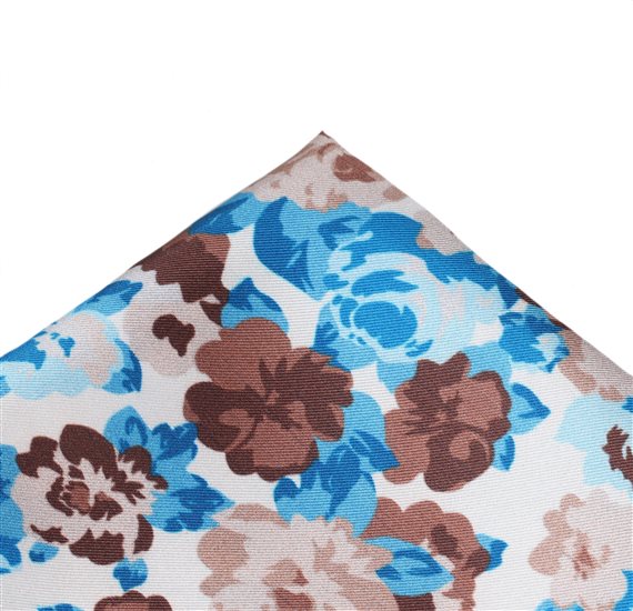Fazzoletto in Seta Marrone e Blu