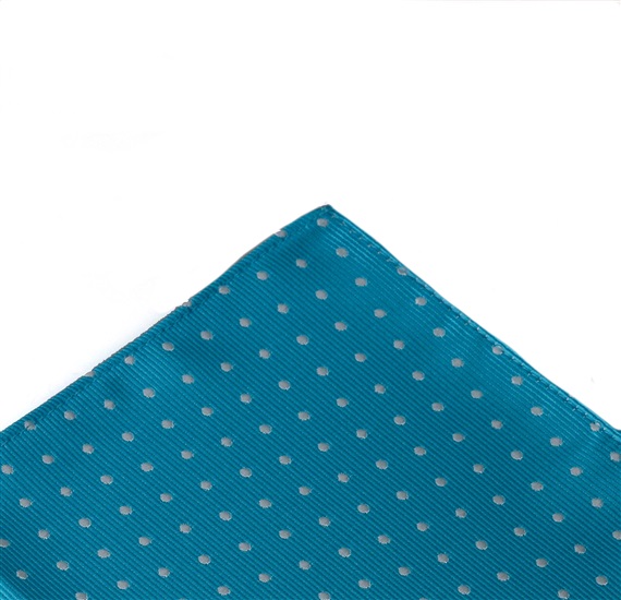 Fazzoletto Turchese con Pois Bianchi