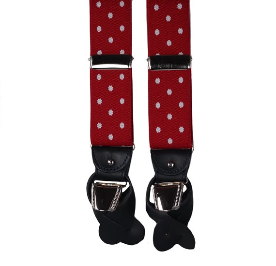 Bretella Doppio Uso Rosso Pois Bianchi