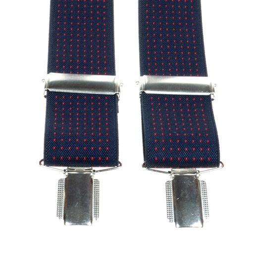 Bretella Elastica Blu Navy Pois Rossi