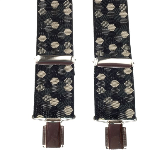 Bretella Elastica Hexagoni Neri e Beige