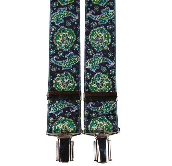Bretella Elastica Nera con Cashmere Verde