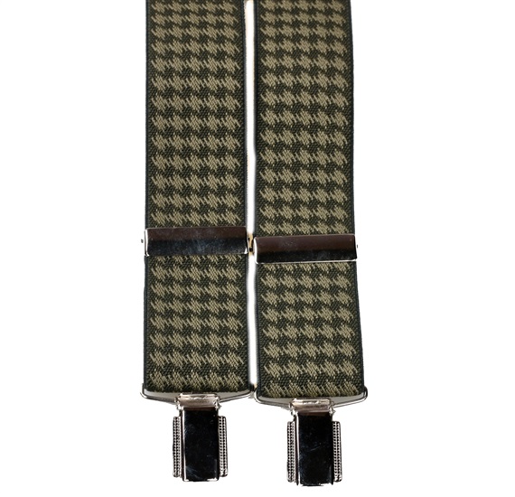Bretella Elastica Pied de Poule Verde Oliva