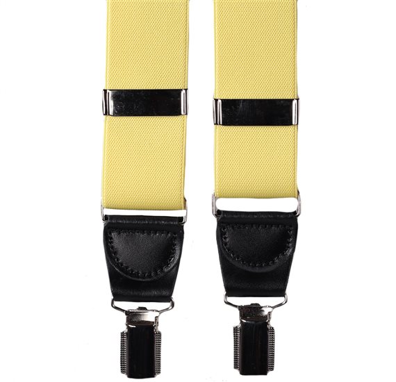 Bretella Elastica in Pelle Giallo Chiaro
