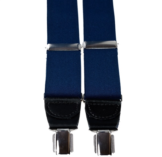 Bretella Elastica Pelle Blu Scuro