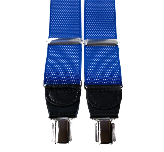 Bretella Elastica in Pelle Blu con Macchie Bianche