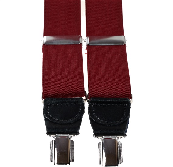 Bretella Elastica in Pelle Bordeaux