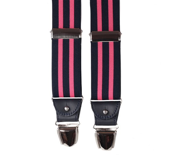 Bretella Elastica Pelle Righe Rosa
