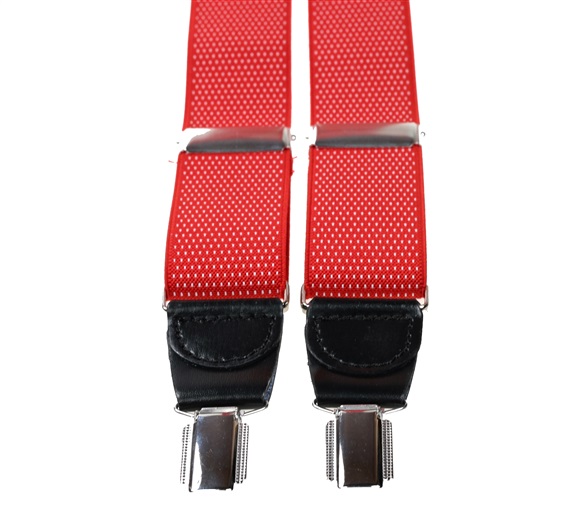 Bretella Elastica in Pelle Rossa con Macchie Bianche