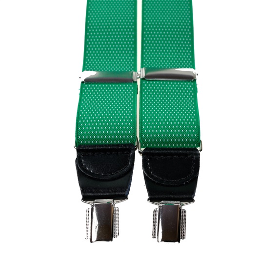Bretella Elastica in Pelle Verde con Puntini Bianchi