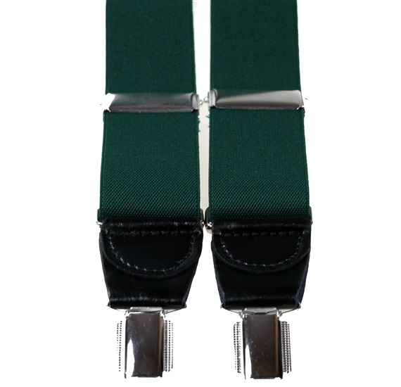 Bretella Elastica in Pelle Verde Scuro
