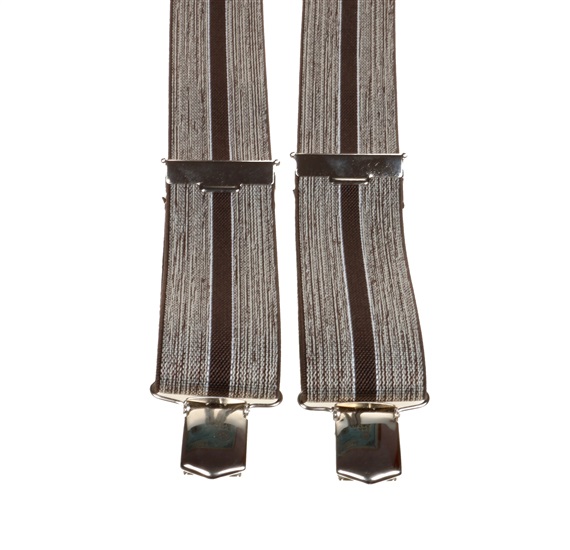 Bretella Elastica a Righe Marrone Mélange