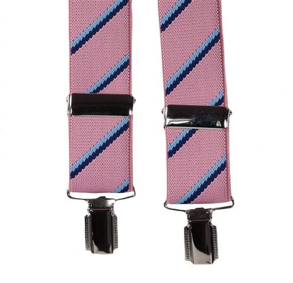 Bretelle Elastiche Righe Rosa e Blu