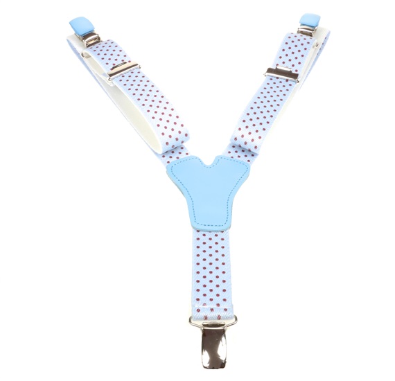 Bretella Bambino Blu Cielo a Pois Marroni