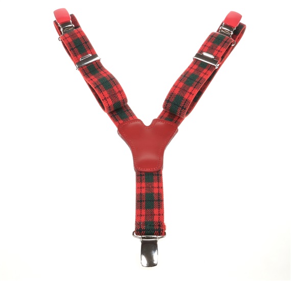 Bretella Bambino Tartan Rosso