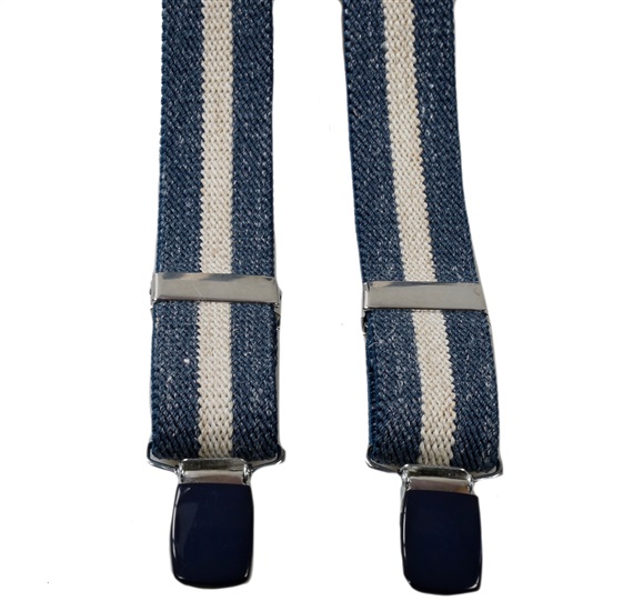 Bretella Bambino in Lino a Righe Jeans