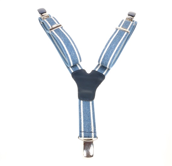Bretelle Bambino a Righe Bianche Jeans