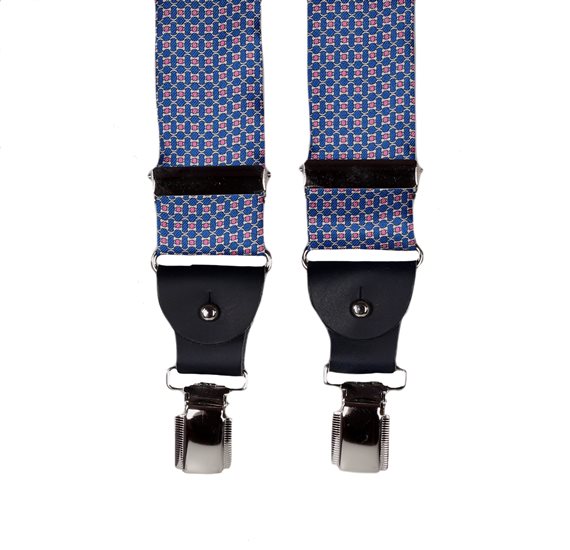 Bretella in Seta Blu con Catene
