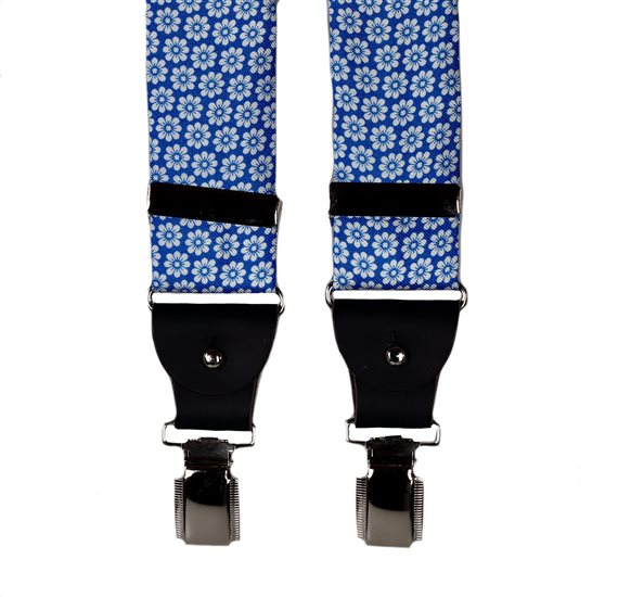 Bretelle in Seta Blu Royal con Margherite