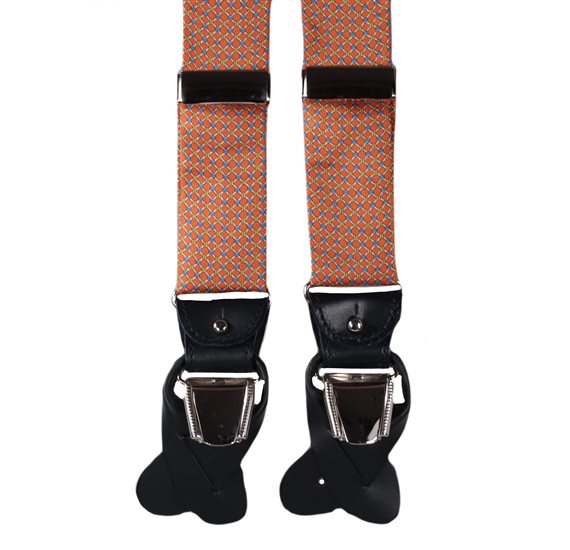Bretella in Seta Arancione con Maglie Blu