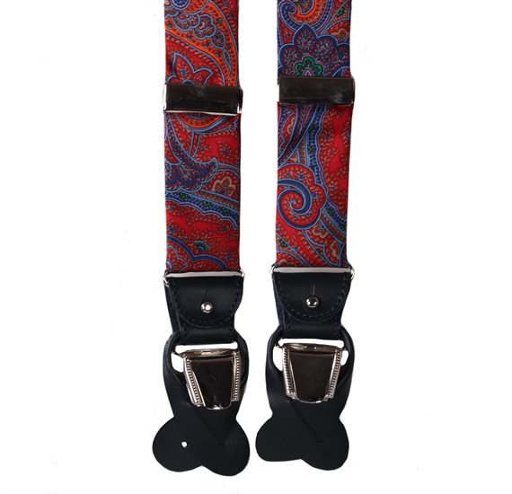 Bretella in Seta Rosso Paisley