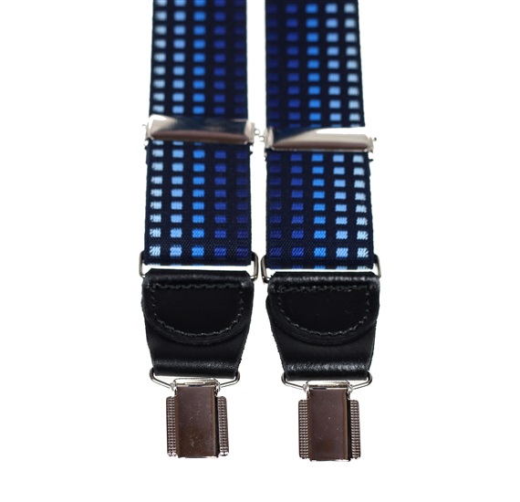 Bretelle XXL in Pelle a Quadretti Blu