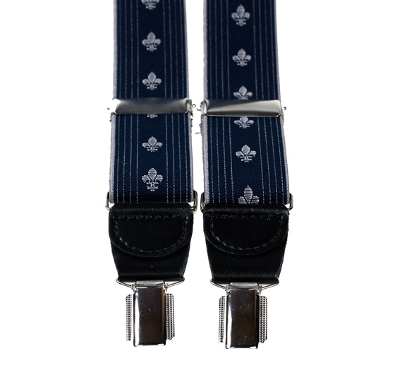 Bretelle XXL in Pelle Giglio Blu Navy
